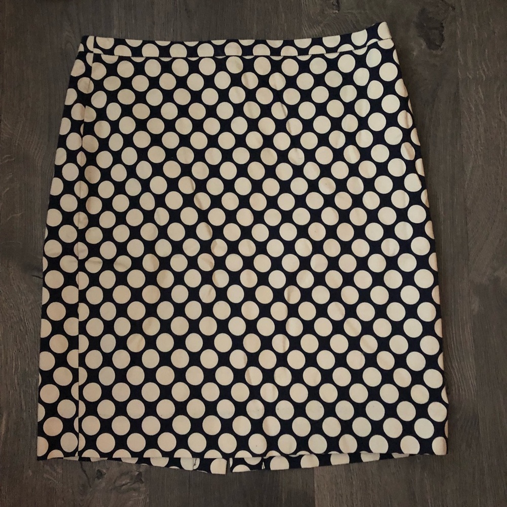 J Crew No. 2 Pencil Skirt polka dot 6 petite 6p